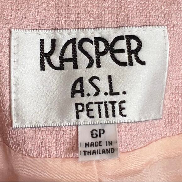 KASPER ASL Vintage pink polyester short sleeve skirt set Size 6 Petite - Picture 7 of 7